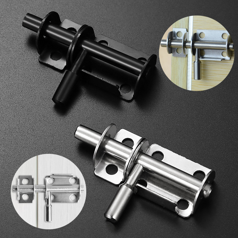 Furniture Sliding Door Hardware - สแตนเลสสตีลประตูสลัก Solid เลื่อนสลักเกลียว LATCH Hasp บ้านฮาร์ดแวร์ประตูความปลอดภัยประตูห้องน้ําล็อค