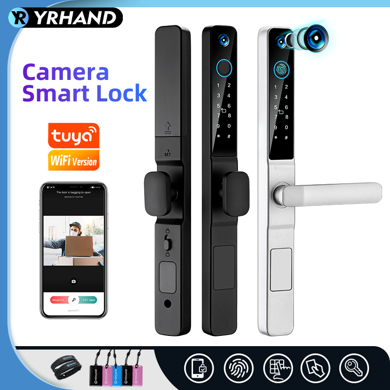 Furniture Sliding Door Hardware - Yrhand IP66ตาแมวตาแมวกันน้ำตาแมวอะลูมิเนียมล็อคประตูบานเลื่อนรหัสผ่านดิจิตอลล็อคอัจฉริยะ WIFI Tuya