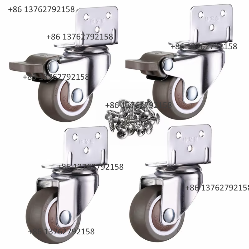 Furniture Hardware For Bed - ล้อหมุนยางนุ่มเงียบ 4 ชิ้น สำหรับเปลเด็ก รถเข็นเด็ก เฟอร์นิเจอร์
