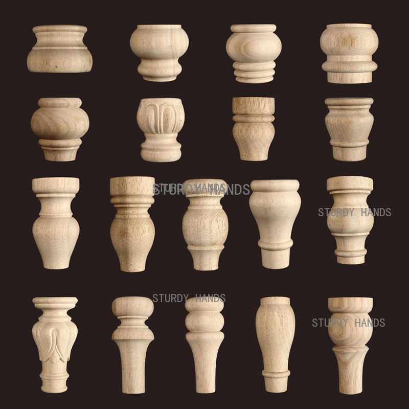 Furniture Hardware Replacement - ขาโต๊ะไม้เนื้อแข็งทรงกลม 1 ชิ้น ขาโซฟา ขาตู้ ขาเตียง