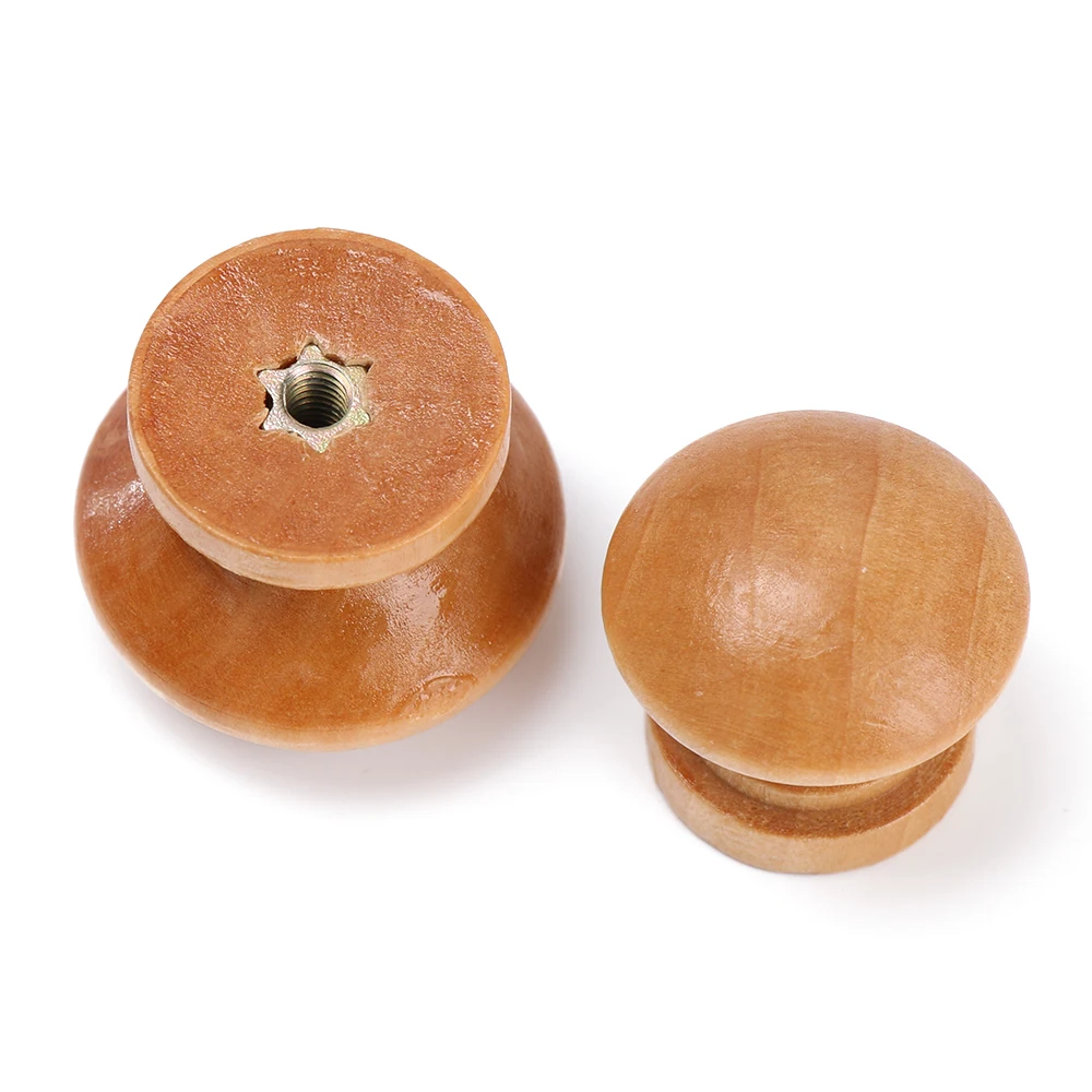 Furniture Hardware Knobs - 10 ชิ้น/ล็อต ลูกบิดลิ้นชักไม้ธรรมชาติทรงกลม มือจับตู้เสื้อผ้า มือจับประตู ตู้ครัว