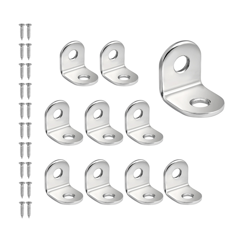 Corner Bracket Angle - ชุดขายึดมุมสแตนเลส 10/20 ชิ้น ขนาด 20 ×