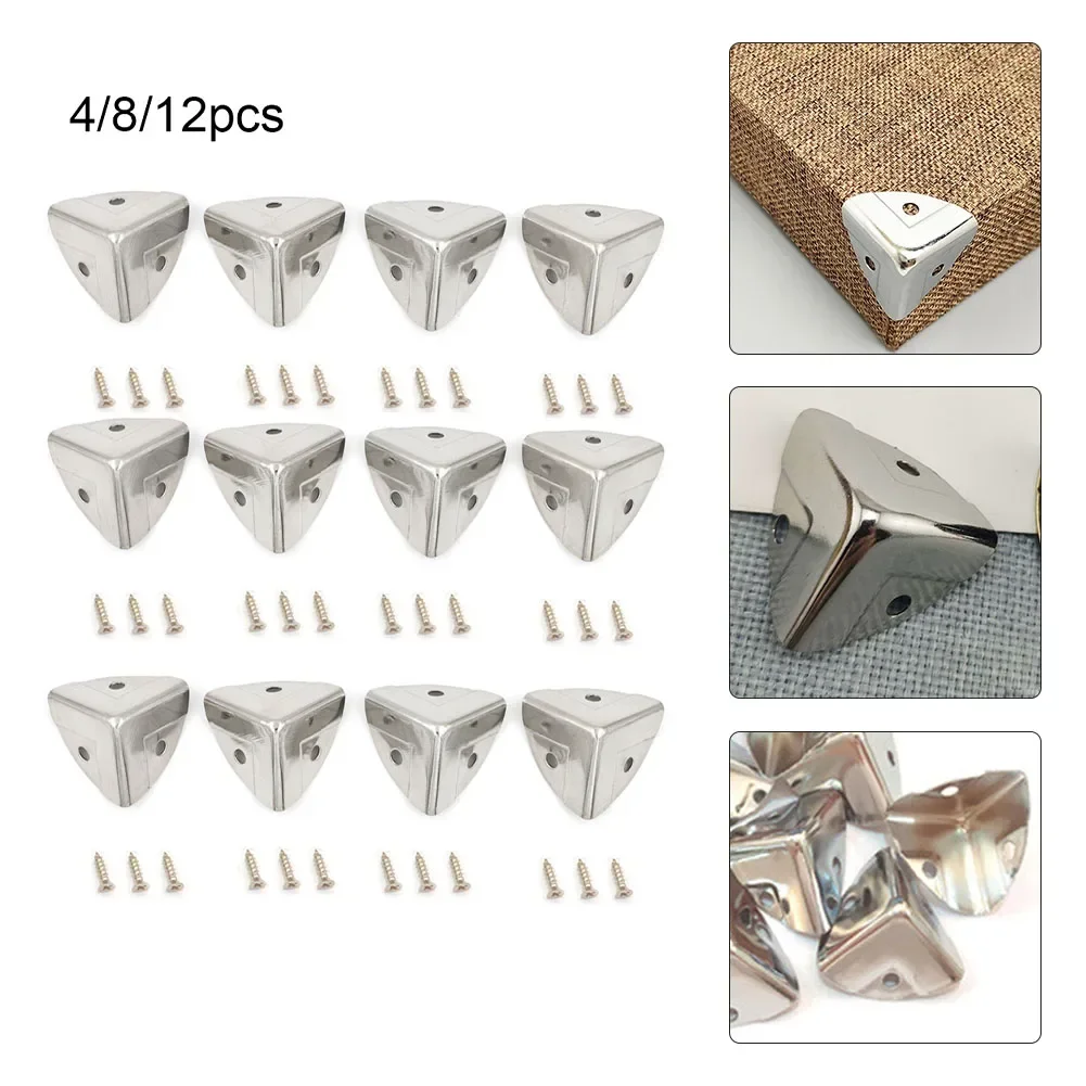 Corner Bracket Angle - 4/8/12 PC กล่องโลหะมุมไม้กล่อง Coner Protector เฟอร์นิเจอร์ฮาร์ดแวร์