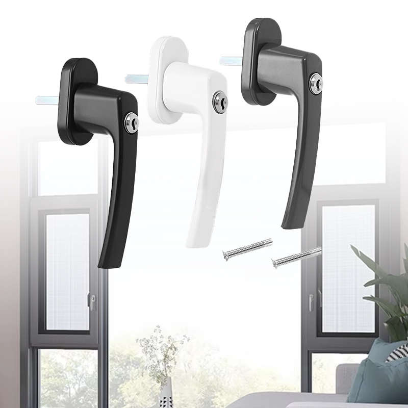 Furniture Sliding Door Hardware - มือจับหน้าต่างแบบเปิดเข้าด้านในทำจากพลาสติก-เหล็ก, ตัวล็อคแบบดึงสำหรับหน้าต่างบานเปิด, ตัวล็อคสำหรับประตูบานเลื่อนและหน้าต่าง