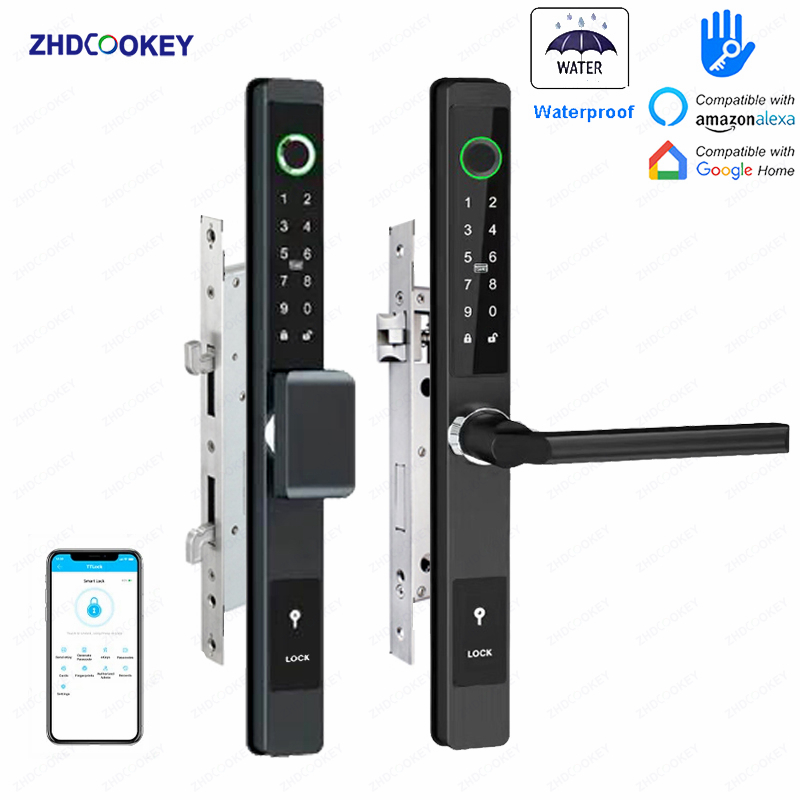 Furniture Sliding Door Hardware - ZHDCOOKEY ล็อคประตูดิจิตอลไบโอเมตริกซ์ กันน้ำ TTLock APP BLE