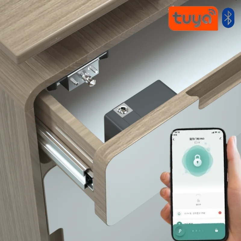 Furniture Hardware Locks - Tuya สมาร์ทตู้ประตูล็อค Keyless ที่มองไม่เห็นล็อคอิเล็กทรอนิกส์ IC Card