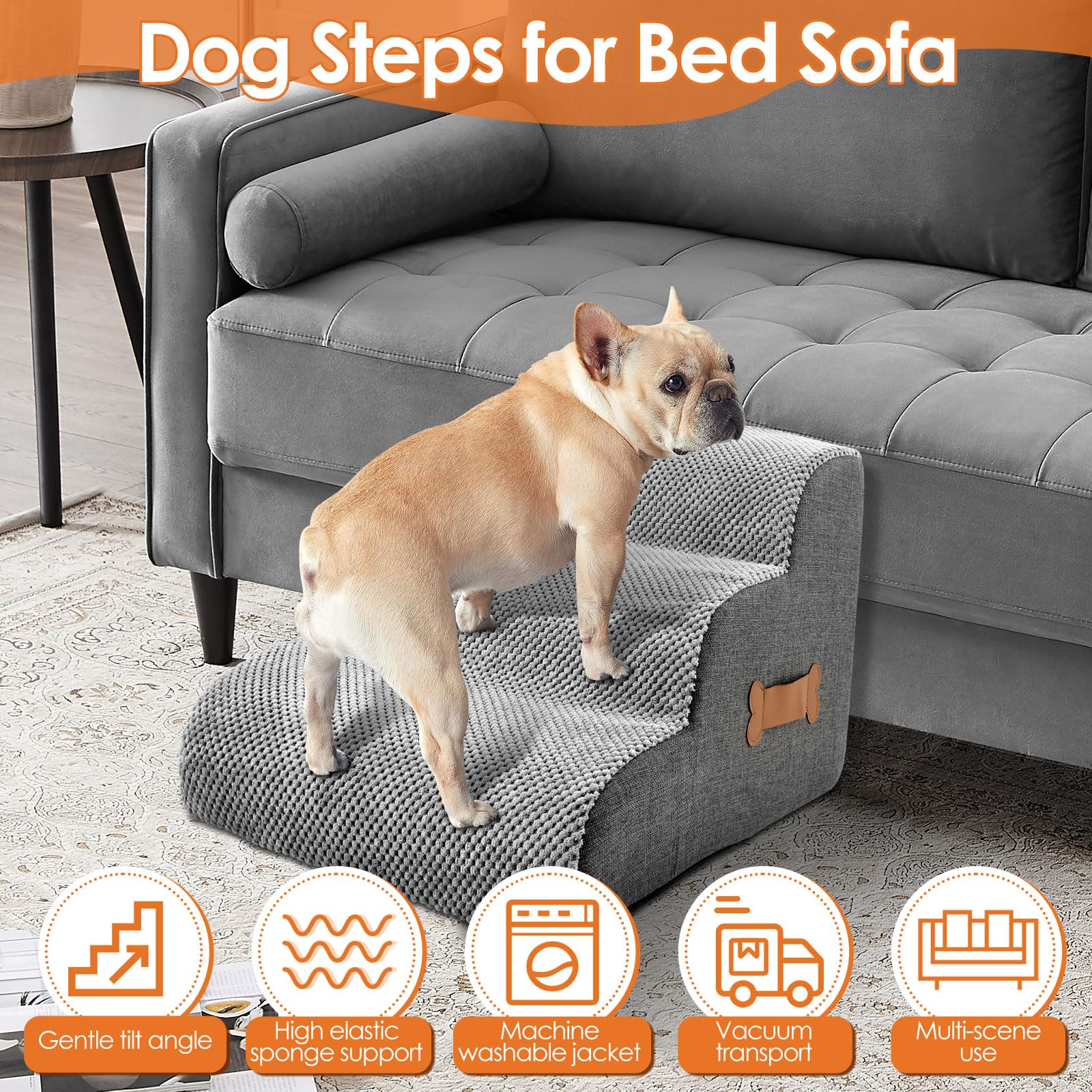 Furniture Hardware For Bed - บันไดสำหรับสัตว์เลี้ยง บันไดขึ้นโซฟา/เตียง พร้อมที่จับ ป้องกันข้อต่อสัตว์เลี้ยง บันไดสำหรับสุนัขสูงวัย
