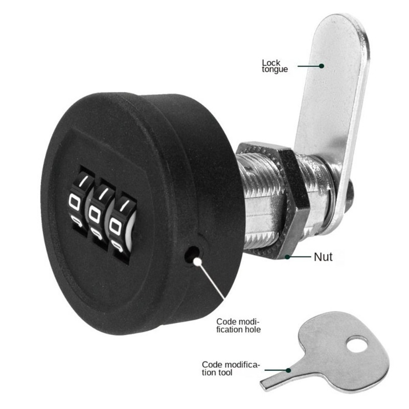 Furniture Hardware Locks - ล็อครหัสผ่านลิ้นชัก 20/30 มม. ความยาวเกลียว ตู้ ตู้ไปรษณีย์