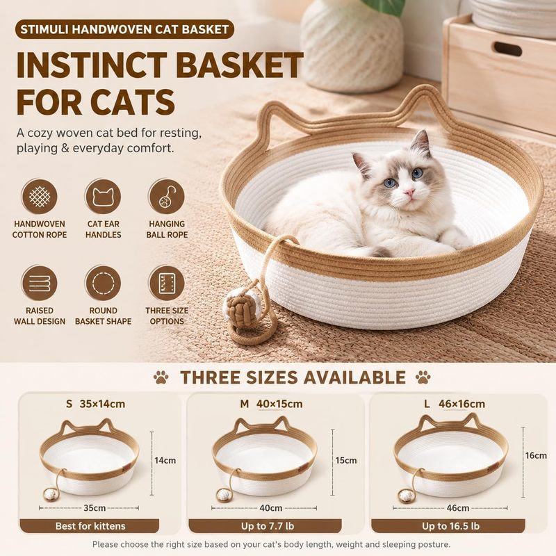 ตะกร้านอนแมวทำจากเชือกฝ้ายถักม - Furniture Hardware For Bed บทวิจารณ์และราคา