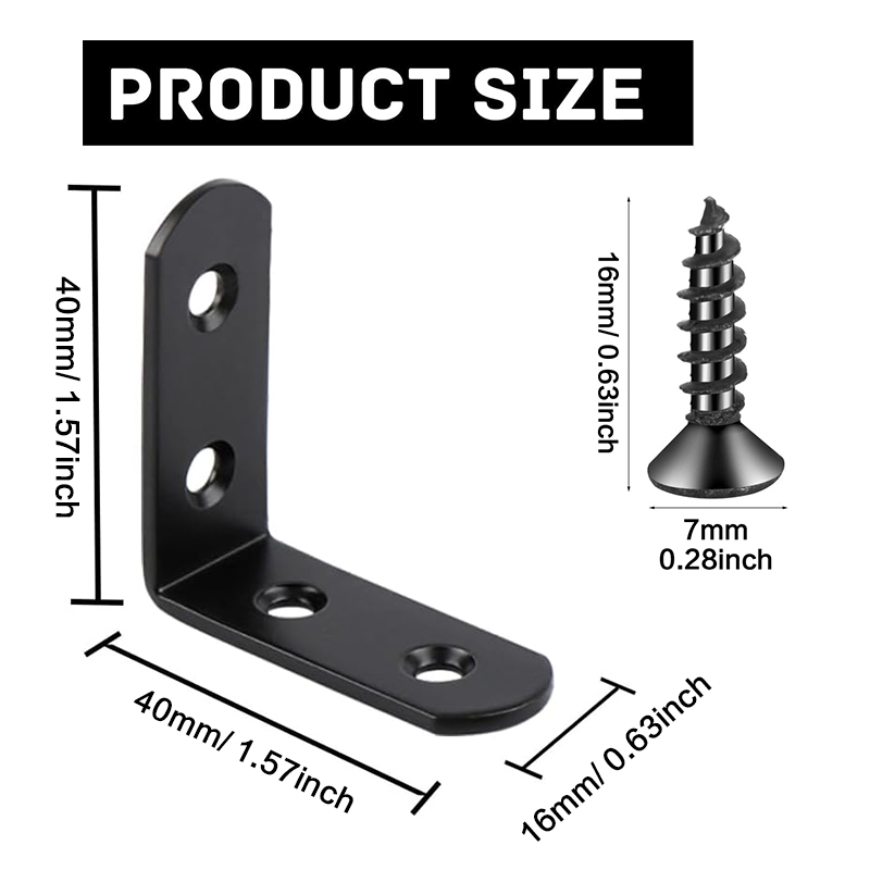 เหล็กฉากยึดมุมสีดำ 6-20 ชิ้น,  - Corner Bracket Angle บทวิจารณ์และราคา