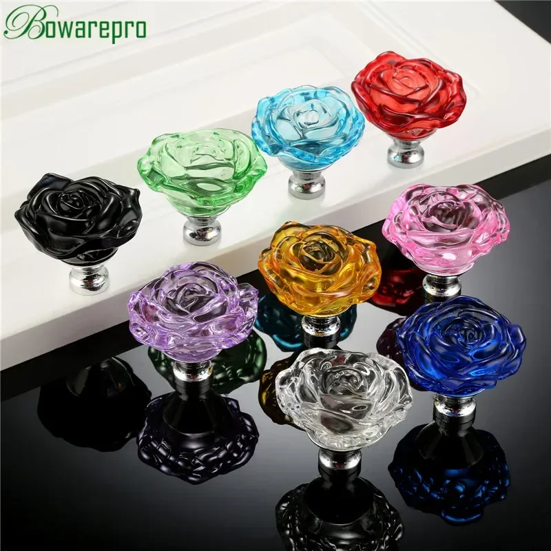 Bowarepro 50 มม.คริสตัลRoseแก้ - Furniture Hardware Knobs บทวิจารณ์และราคา