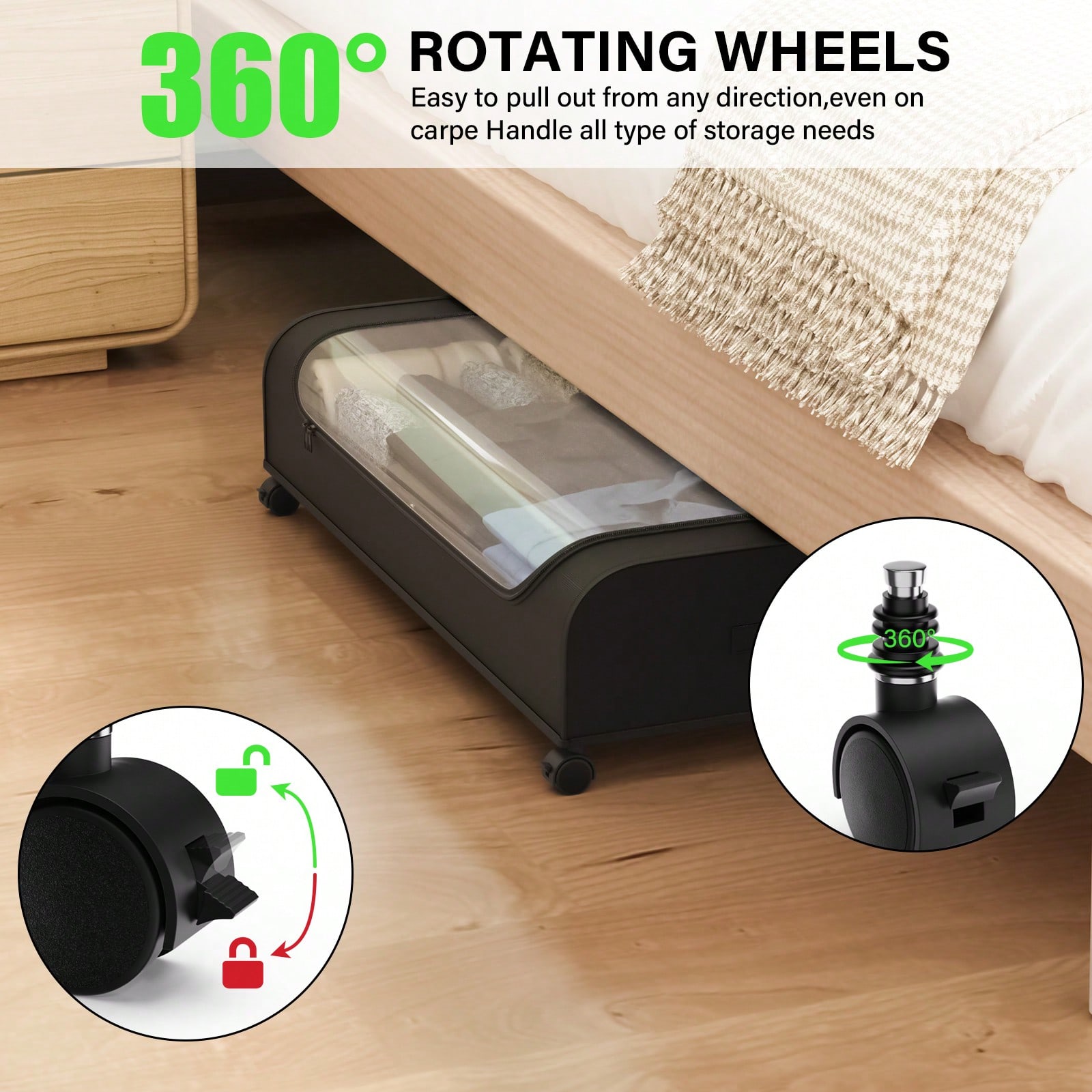 กล่องเก็บของใต้เตียงพร้อมล้อ ฝ - Furniture Hardware For Bed บทวิจารณ์และราคา