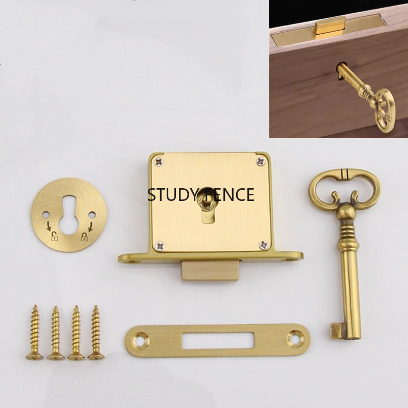 กุญแจล็อคตู้ลิ้นชักโลหะโบราณ 1 - Furniture Hardware Locks บทวิจารณ์และราคา