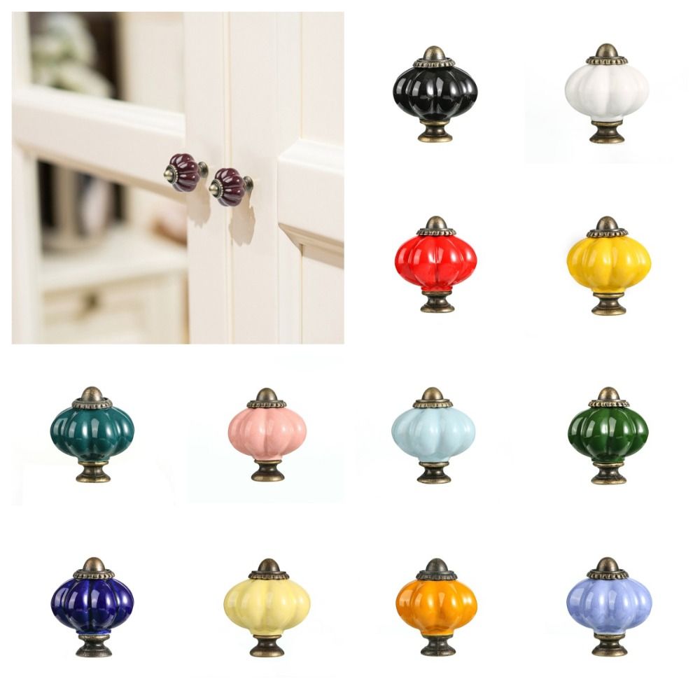 มือจับเซรามิกรูปฟักทองแบบรูเดี - Furniture Hardware Knobs บทวิจารณ์และราคา