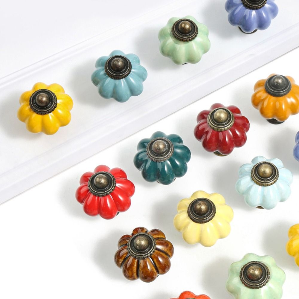 มือจับเซรามิกรูปฟักทองแบบรูเดี - Furniture Hardware Knobs บทวิจารณ์และราคา